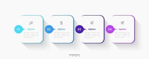 Infographic label design template with icons and 4 options or steps. Can be used for process diagram, presentations, workflow layout, flowchart, info graph. vector