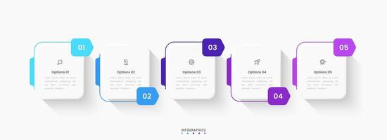 Infographic label design template with icons and 5 options or steps. Can be used for process diagram, presentations, workflow layout, flowchart, info graph. vector