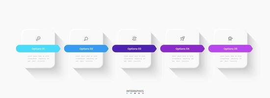 Infographic label design template with icons and 5 options or steps. Can be used for process diagram, presentations, workflow, banner, flow chart, info graph vector