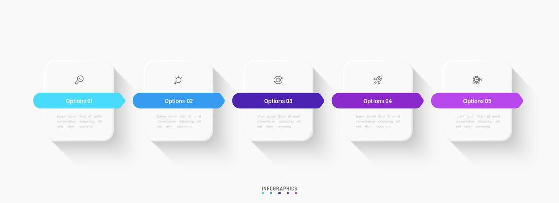 Infographic label design template with icons and 5 options or steps. Can be used for process diagram, presentations, workflow, banner, flow chart, info graph