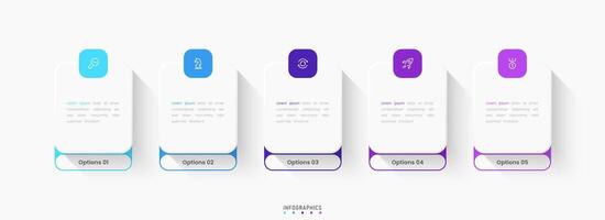 Infographic label design template with icons and 5 options or steps. Can be used for process diagram, presentations, workflow layout, flowchart, info graph vector