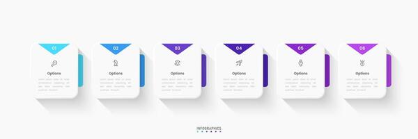 Infographic label design template with icons and 6 options or steps. Can be used for process, presentations, workflow layout, flowchart, info graph. vector
