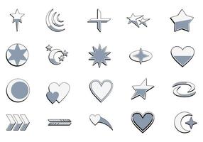 Y2k Retro Design Element Set vector