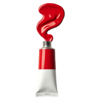 Open Paint Tube with Red Color Splash Artistic Concept Image for Creators png