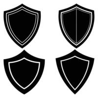 Shield icon set in vintage style Protect shield security icons vector