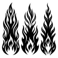 three different types of flames on a white background vector