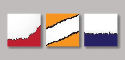 set torn paper background vector