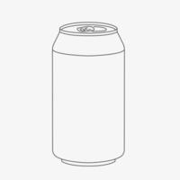 Aluminum Can for Lemonade or Soda. Beverage Container Outline Illustration. vector