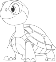 Cartoon illustration of a turtle, highlighting its shell and gentle expression. Simple and appealing design suitable for various uses. png