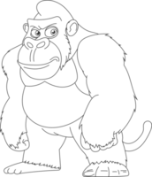 A muscular cartoon gorilla stares forward with a slight frown. The artwork uses solid black fill and an outline to define the form. png