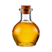 A bottle of yellow liquid with a cork. png