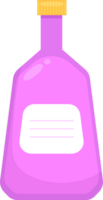 Pink container with a yellow lid and a blank white label on the front, useful for storing liquids. png