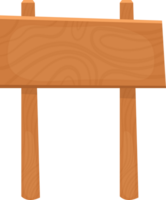 Illustration of a blank wooden sign supported by two posts, perfect for adding custom text or graphics. png