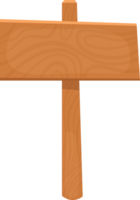 Cartoon wooden signpost with space for text, set against a plain backdrop, evokes rustic simplicity. png