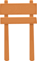 A cartoon-style wooden sign with a simple two-post design and two horizontal planks for displaying text. png