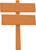 A wooden sign with a support beam, perfect for displaying information or directions in a natural setting. png