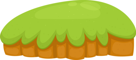 Cartoonish landscape element featuring green grass atop blocky brown soil, perfect for game environments. png