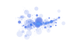 A Beautiful Blue Bokeh Effect Featuring Glowing Orbs and Soft Sparkles Set Against a Transparent Background png