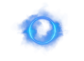 A Glowing Blue Circle with Cloud Effects on a Transparent Background creates an impressive visual display, emphasizing illumination and minimalist design for creative projects png