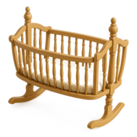 Wooden Cradle Designed for Infants With a Classic Rocking Feature in a Nursery Setting png