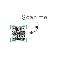 Sample Qr code. scan me isolated on white background. vector