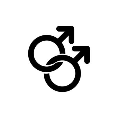 Gay symbol icon isolate on white background.