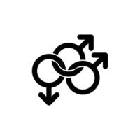 Bisexual symbol icon isolate on white background. vector