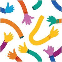digital Hands Seamless Pattern. vector