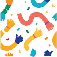 digital Flexible Hands Seamless Pattern . vector