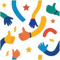 digital Flexible Hands Seamless Pattern Illustration. vector