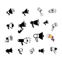 Black and White Megaphone with Arrow Icon vector