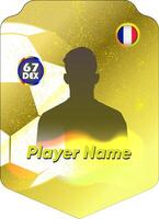 golden football player card with countries can be easily edited, for your design vector