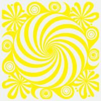 A yellow and white spiral design with swirls vector