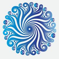 A blue swirl design with a circular shape vector