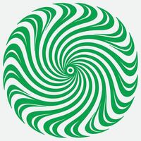 A green and white swirl pattern in a circle vector