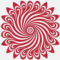 A red and white swirl design in the center of the image vector