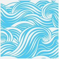 A blue and white pattern with waves vector