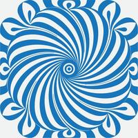 A blue and white spiral design in the center of the image vector