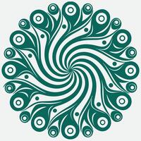 A circular design with green swirls vector