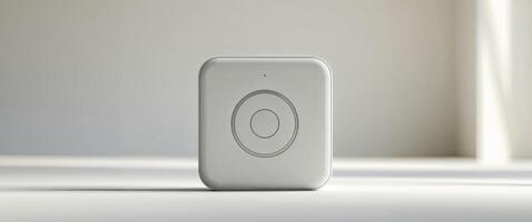 Modern square device with circular component. photo