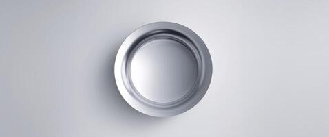 circular object smooth shiny surface it appears to a silver circle photo