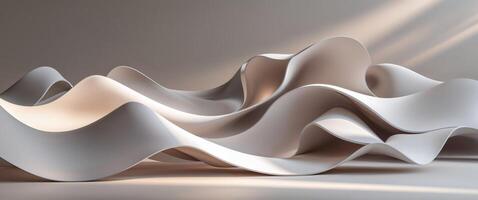 Abstract Flowing Shapes with Light and Shadow in a Smooth Design. photo