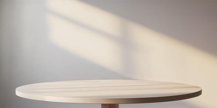 A table with a white table top and a light source photo