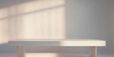 horizontal table with natural lighting shadows photo