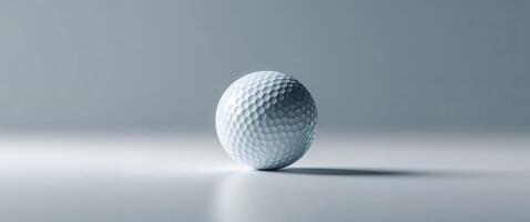 A perfectly white golf ball sits on a smooth surface photo