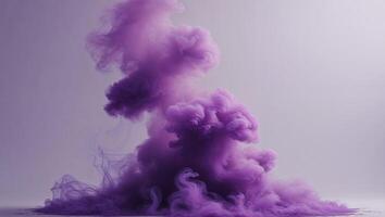 A purple smoke cloud is being blown up photo