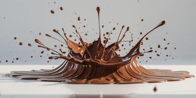A splash of chocolate is being thrown into the air photo