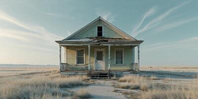 An abandoned house in the middle of nowhere photo