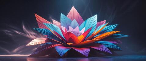 Geometric Floral Design with Dramatic Lighting Effects photo