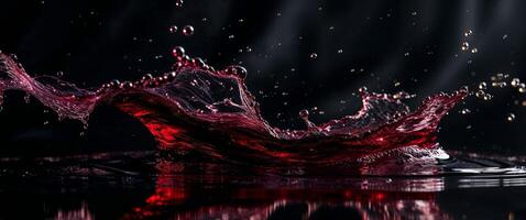 Mesmerizing Red Wine Flowing Gracefully in Slow Motion with Stunning Reflections photo